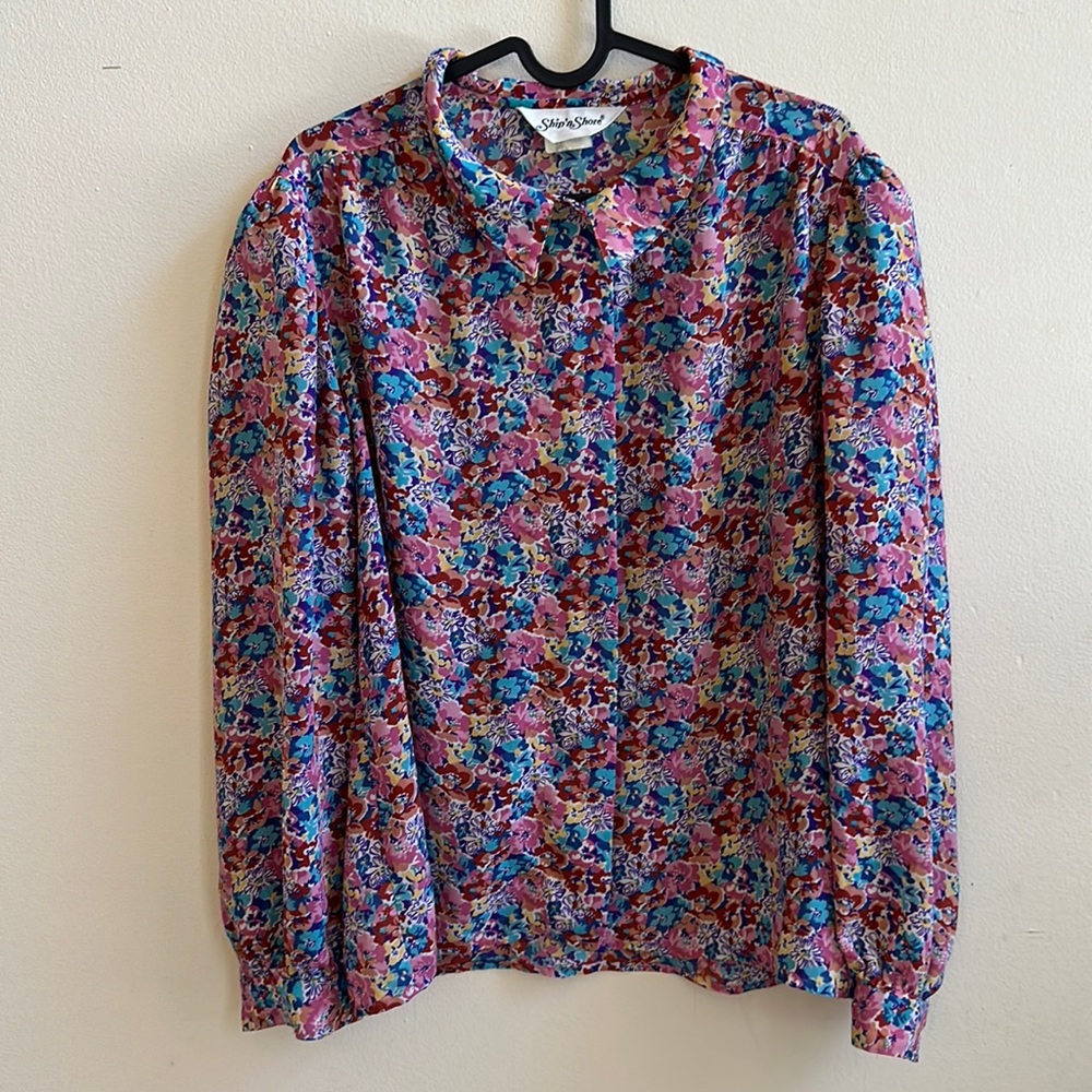 Floral button down size 14